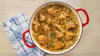 Photo of الأرز شرقي مع الدجاج المحمر